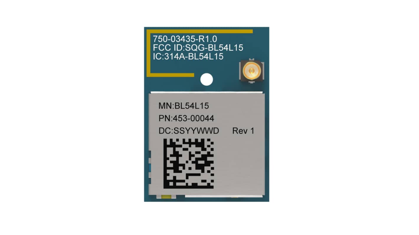 Ezurio 蓝牙模块 模块, 蓝牙, 2402 → 2480MHz, BL54L15芯片, 用于BL54 蓝牙模块系列