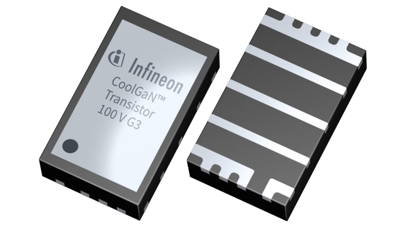 Infineon IGC033 GaN P-Channel MOSFET Transistor, 76 A, 100 V, 6-Pin PG-VSON-6 IGC033S10S1XTMA1