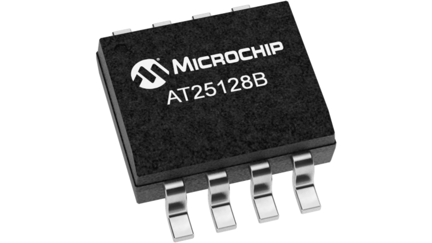 Microchip AT25128B-SSHL-B, 128kbit EEPROM Chip 8-Pin SOIC SPI