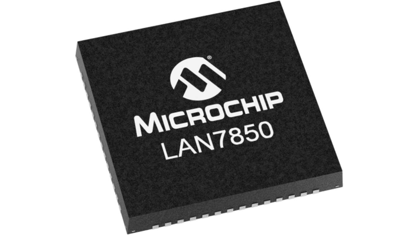 Microchip LAN7850-I/8JX, Ethernet Controller, 1000Mbps SPI, USB 2.0, 56-Pin VQFN