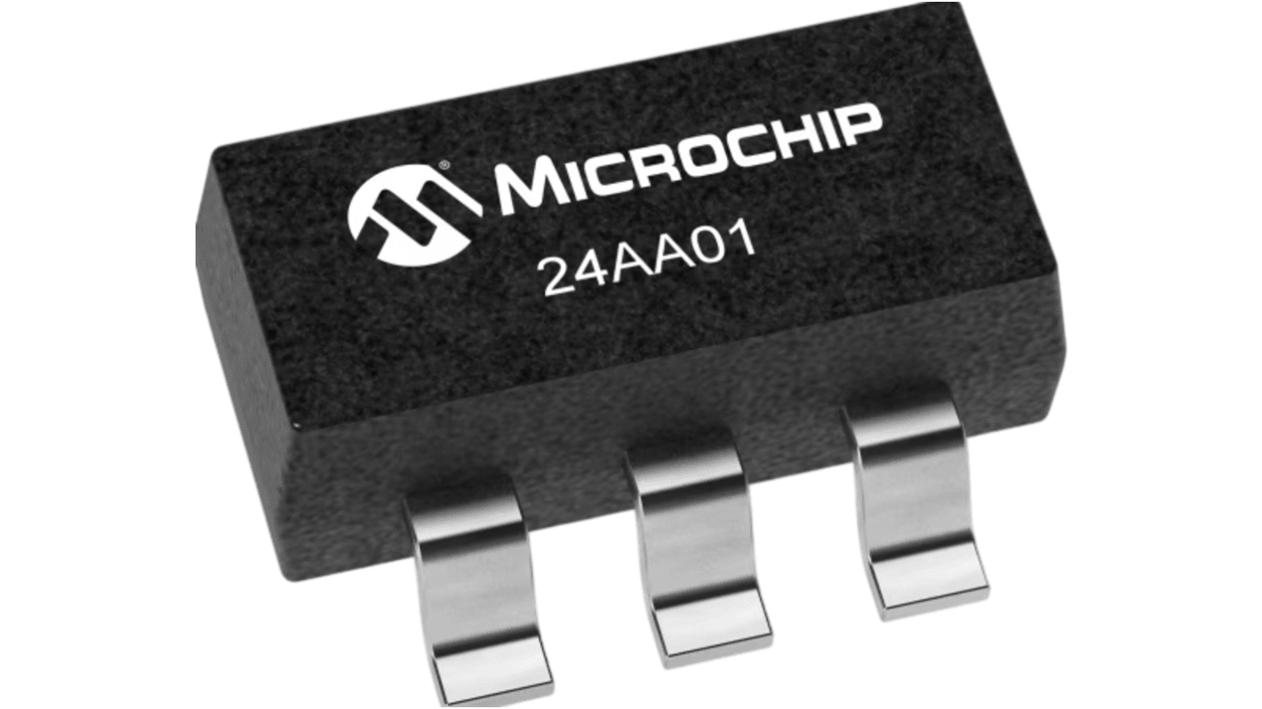 Microchip 24AA01T-I/OT, 1kbit EEPROM Chip 5-Pin SOT-23 I2C (2-Wire)