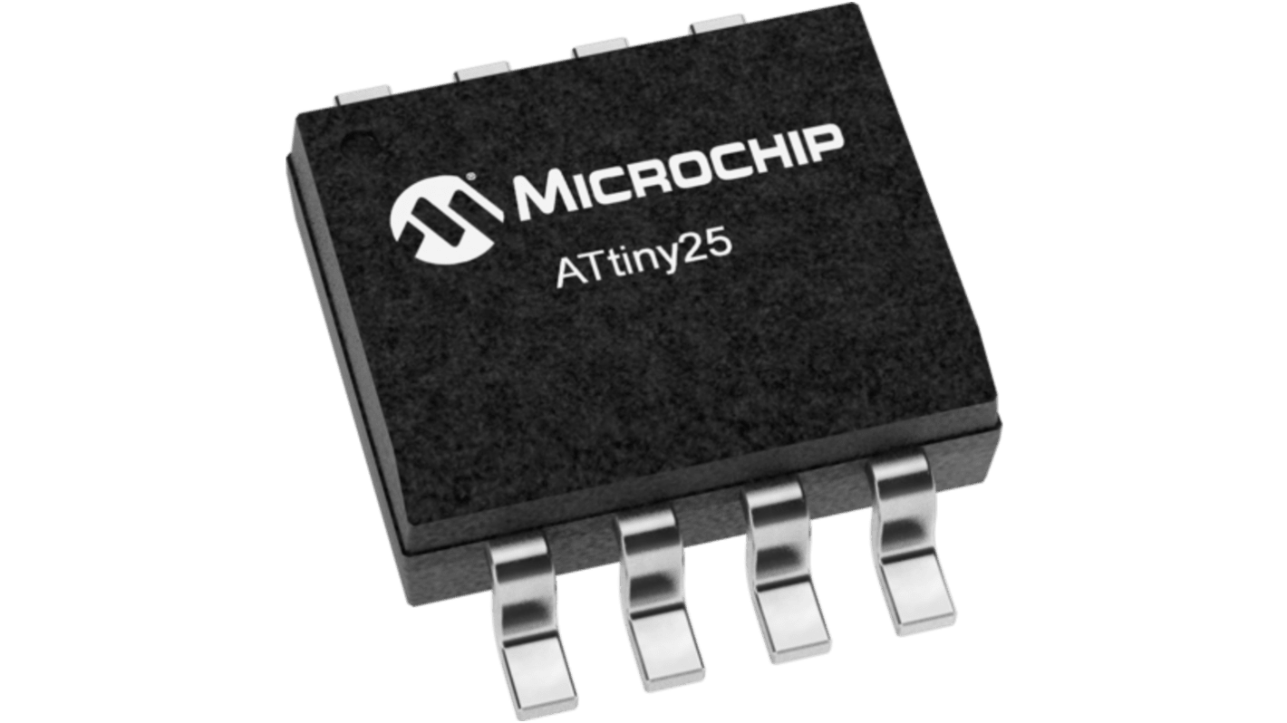 Mikrokontroler Microchip AVR SOIC 8-pinowy Montaż powierzchniowy Mikrokontroler 8-bitowy 2 kbit 8bit 20MHz EEPROM