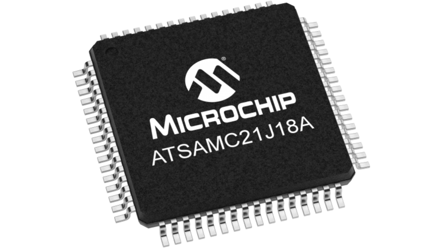 Microchip Cortex-M0 マイコン, 32ビットCortex, 64MHz, 32 kbit, SRAM, 64-Pin TQFP