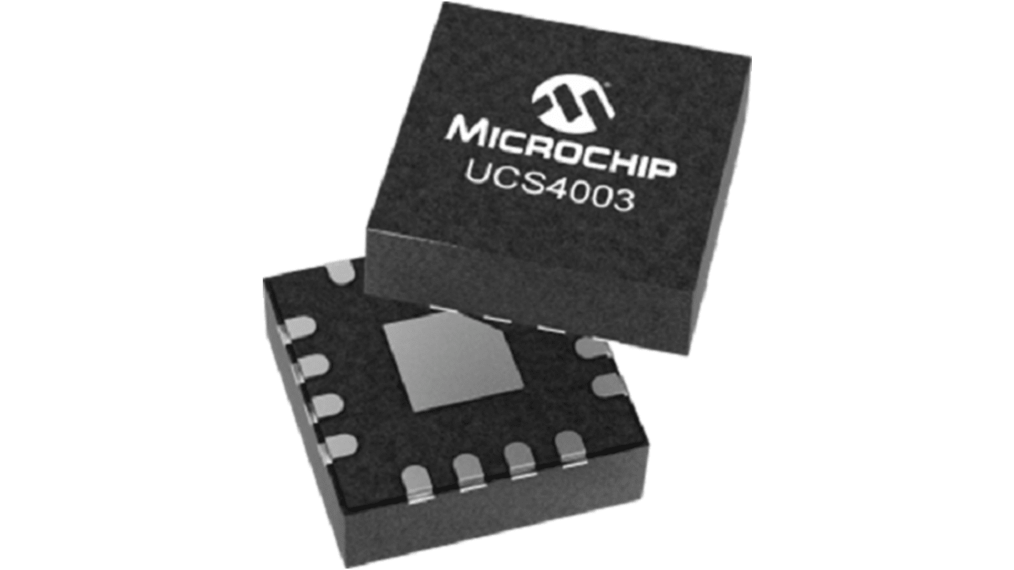 Microchip UCS4003-E/8N, USB Hub, USB C, 24 V DC, 16-Pin VQFN