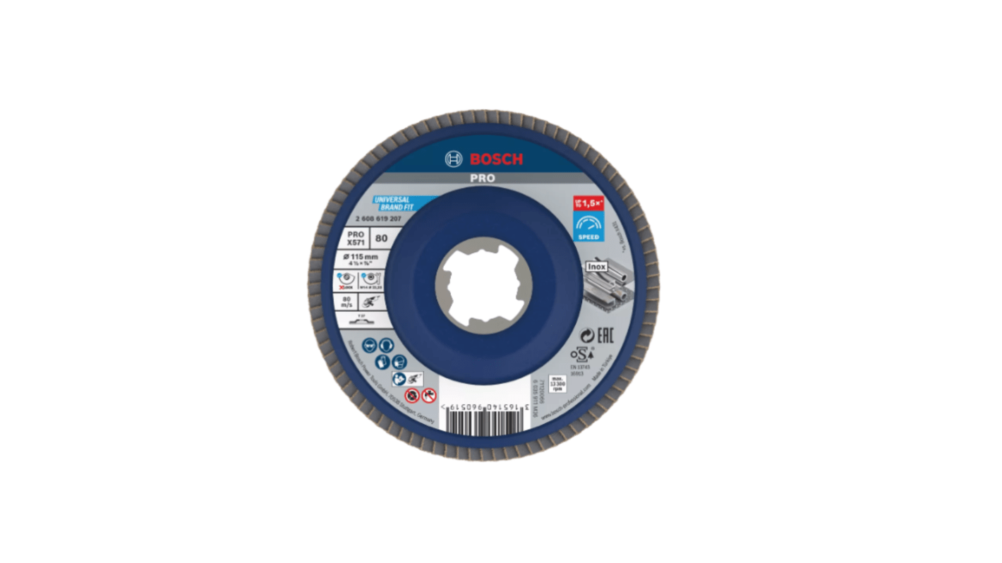 Disco abrasivo in Zircone alluminio XLOCK Bosch, Ø 115mm, grana 80μm