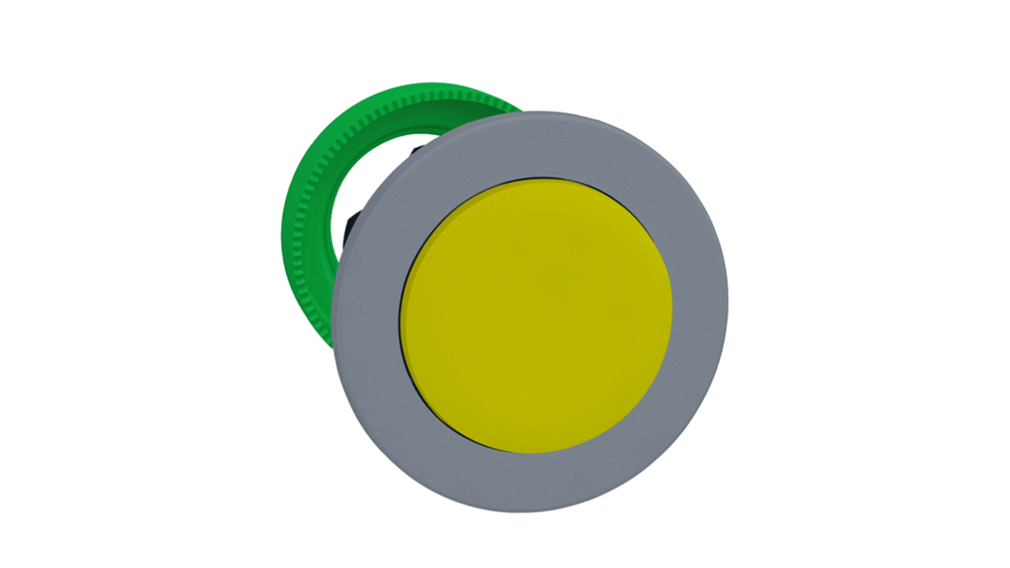 Schneider Electric ZB5F Series Yellow Push-In Push Button Head, 30.5mm Cutout, IP66, IP67