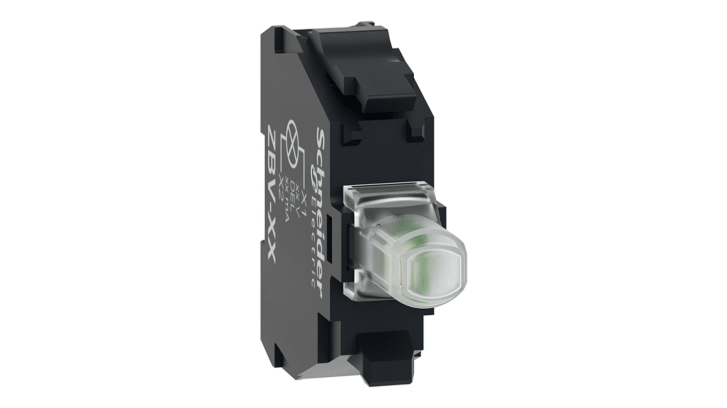 Schneider Electric ZBV Series Light Block for Use with Push Button, 12V ac/dc, White Light