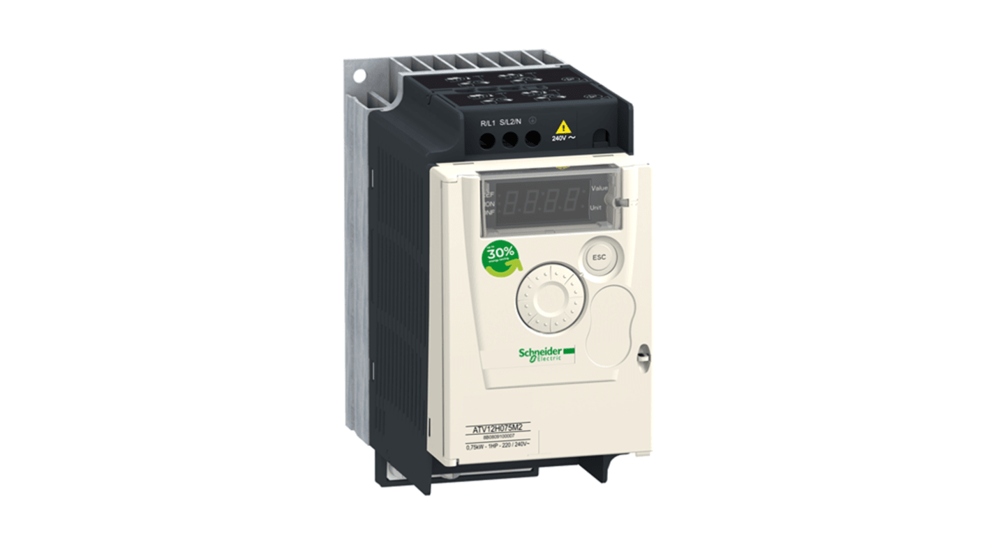 Schneider Electric 0.55 kW单相变频器, 200 → 240 V, 3.5 A, 用于Altivar 12, Altivar系列