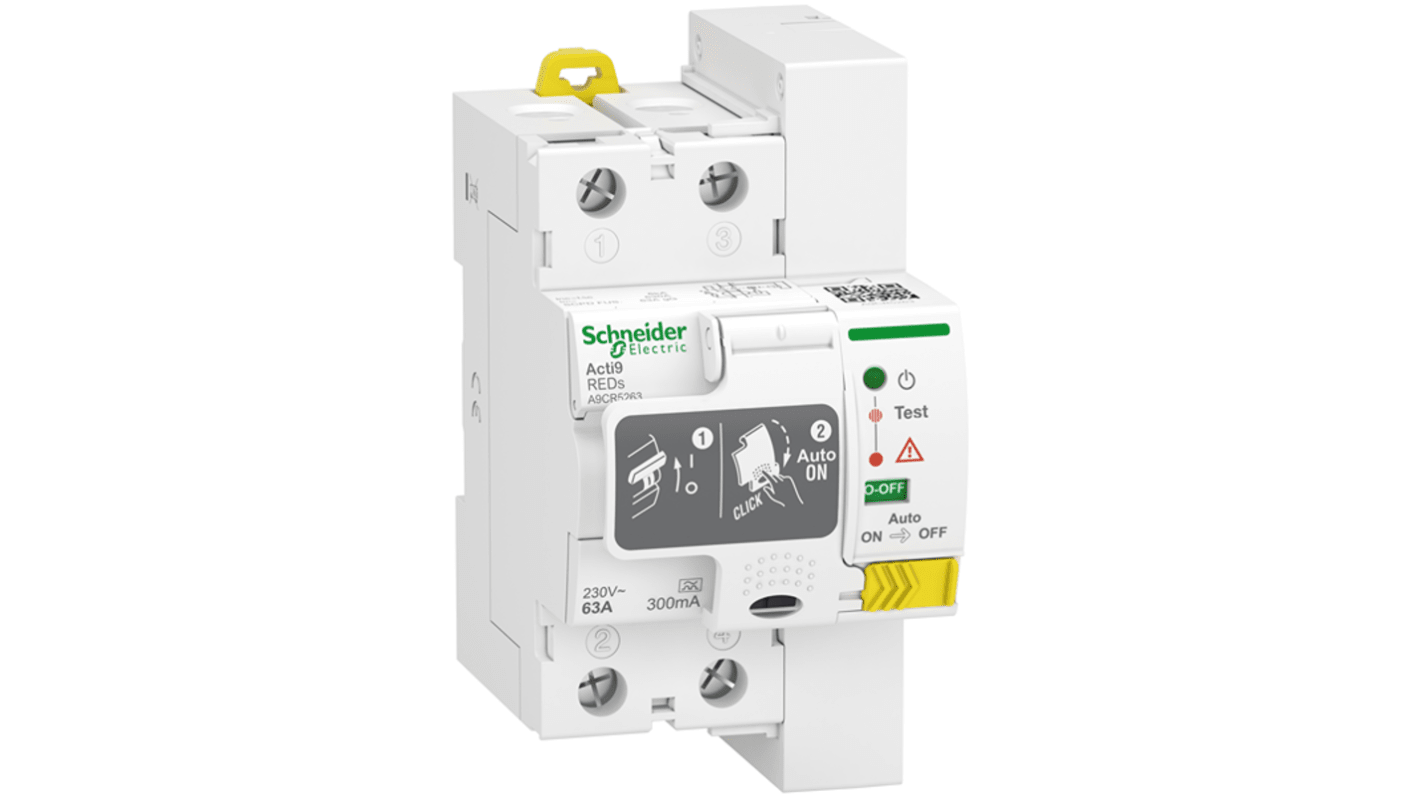 Schneider Electric Acti9 Reds RCCB, 63A, 300mA, 230V