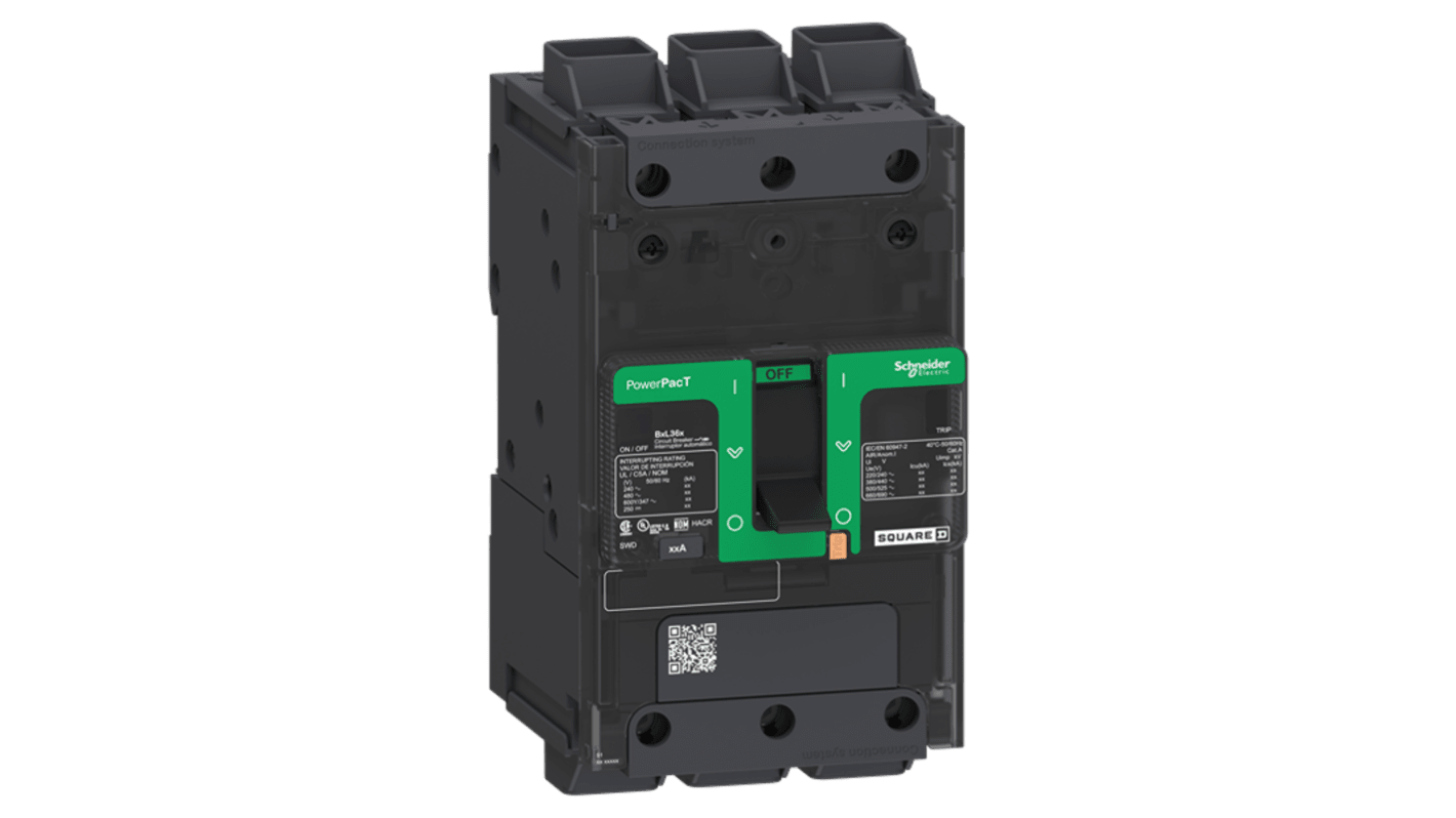 Schneider Electric, PowerPact Circuit breaker 3P 110A, Breaking Capacity 35 kA, DIN Rail Mount