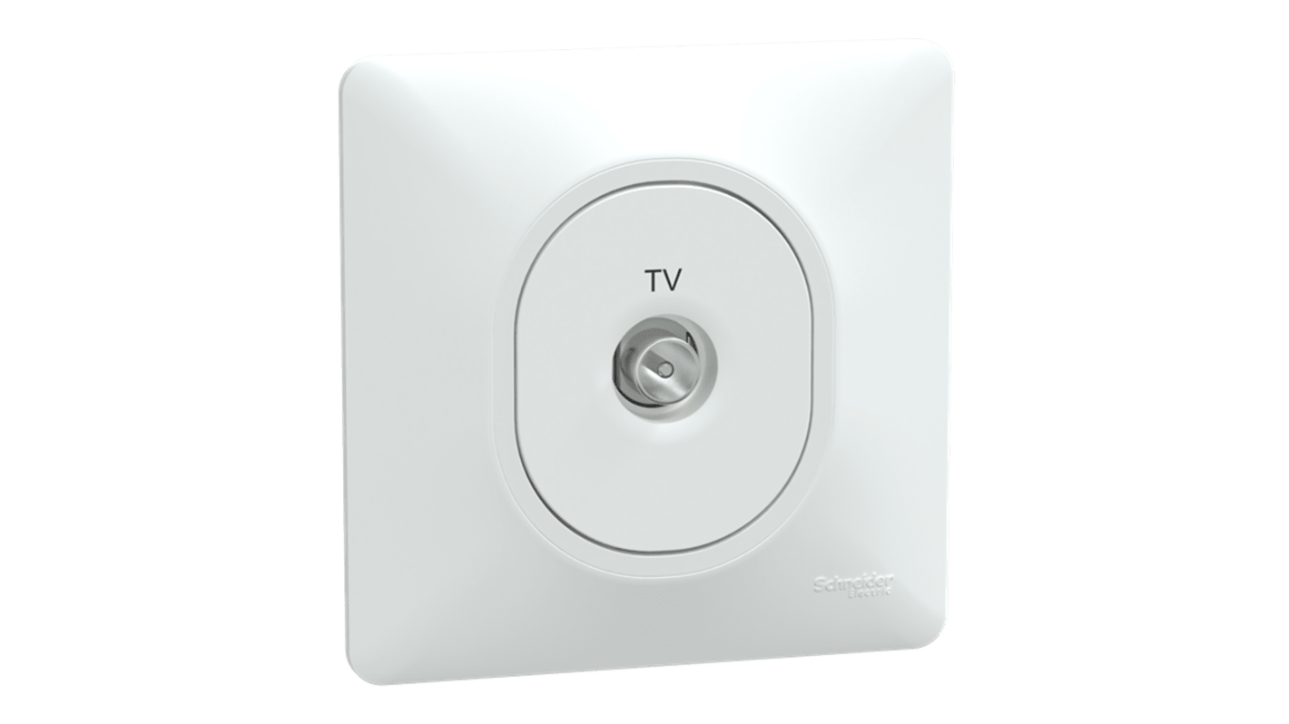 SAT, TV White Female Socket, Flush Mount