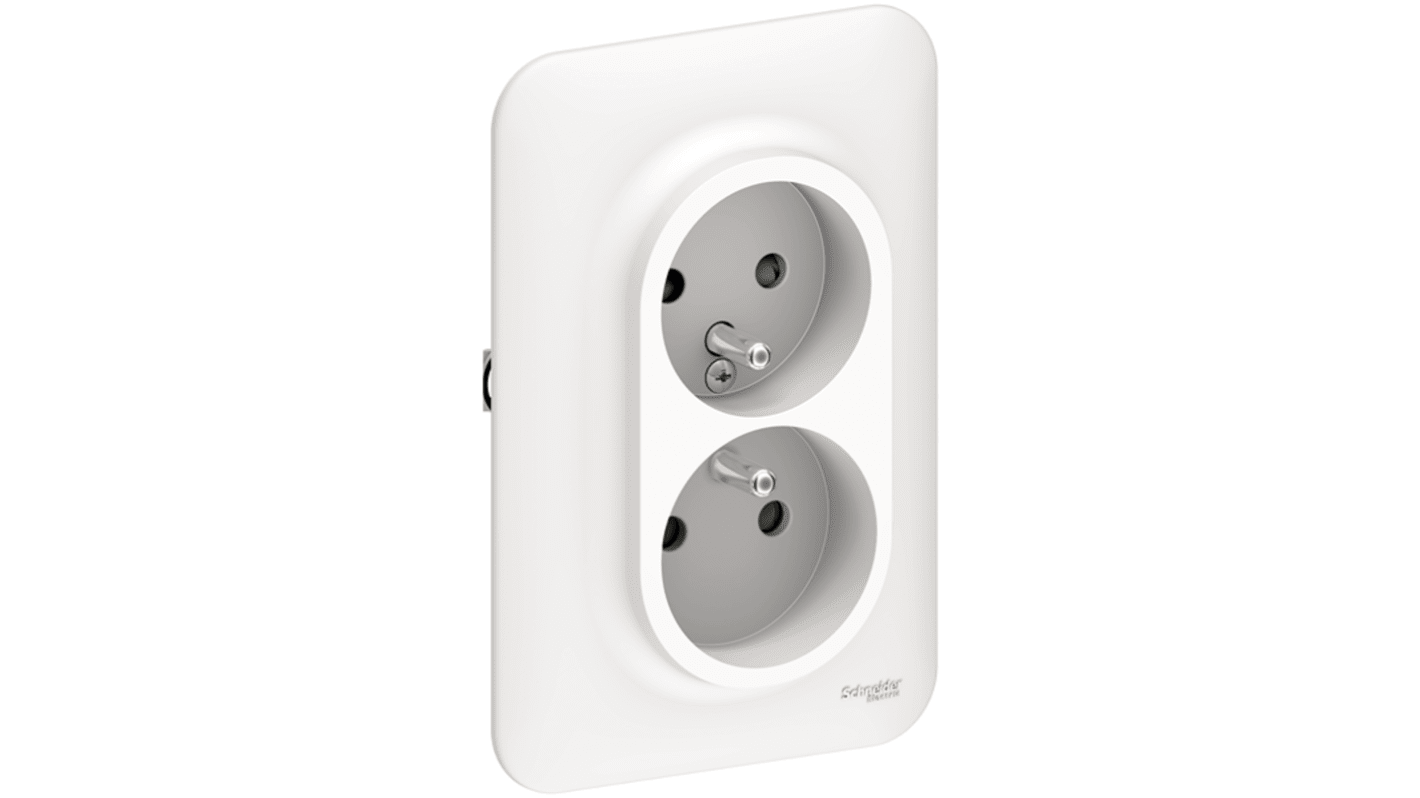 Schneider Electric S26 White Plug Socket, 2 Poles, 16A, French 2P