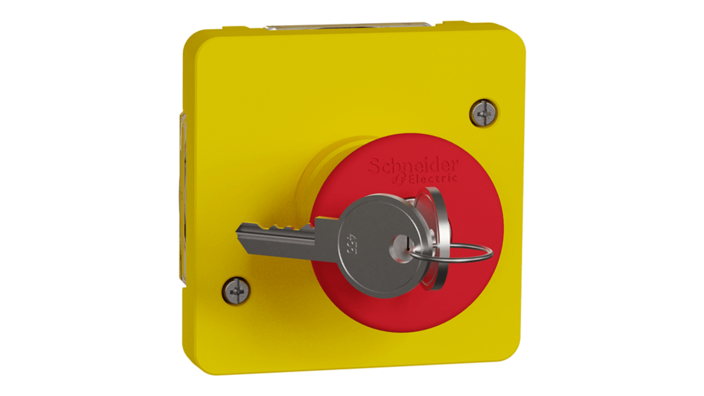 Schneider Electric MUR3 Series Rotary Emergency Stop Push Button, Surface Mount, 22mm Cutout, IP55