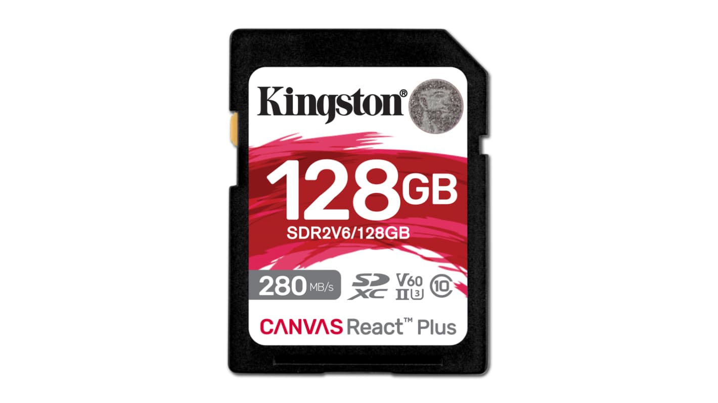 Kingston Canvas React Plus V60 SDXC SD-Karte 128 GB Class 10, U3, UHS-II, V60