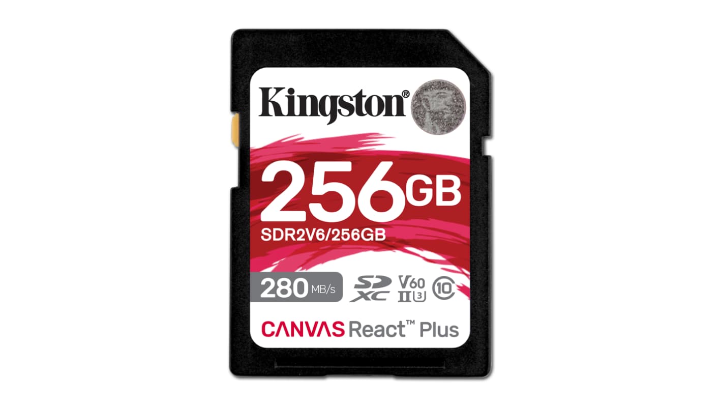 Kingston Canvas React Plus V60 SDXC SD-Karte 256 GB Class 10, U3, UHS-II, V60