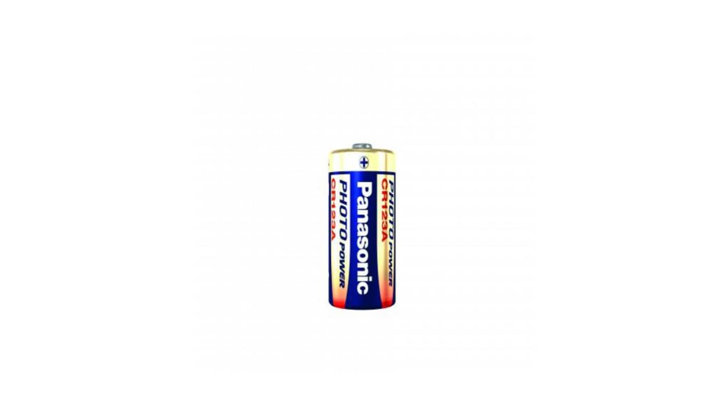 Panasonic CR123A型锂特殊尺寸锂电池, 3V, 1.4AH容量, CR-123AL/2BP