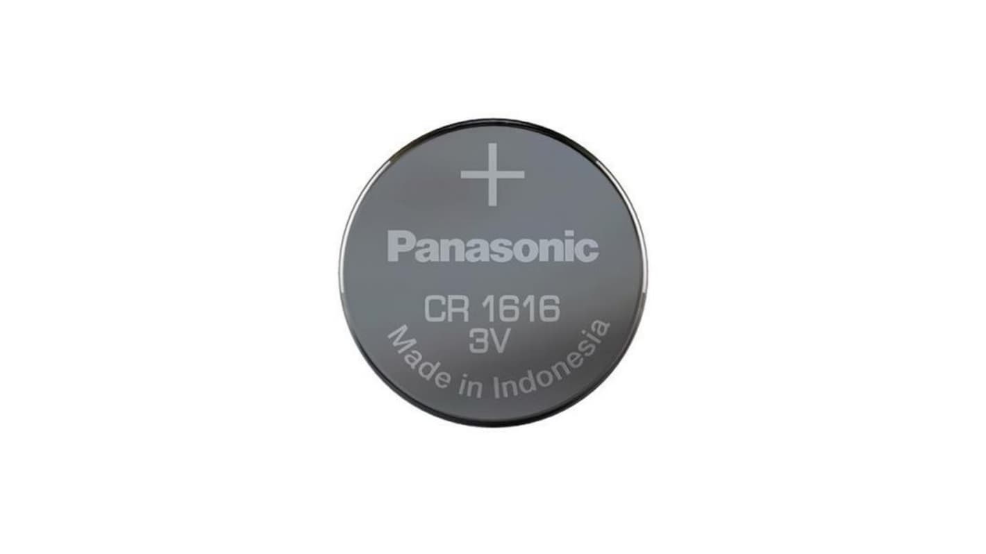 Panasonic CR1616 Button Battery, 3V, 1.6mm Diameter