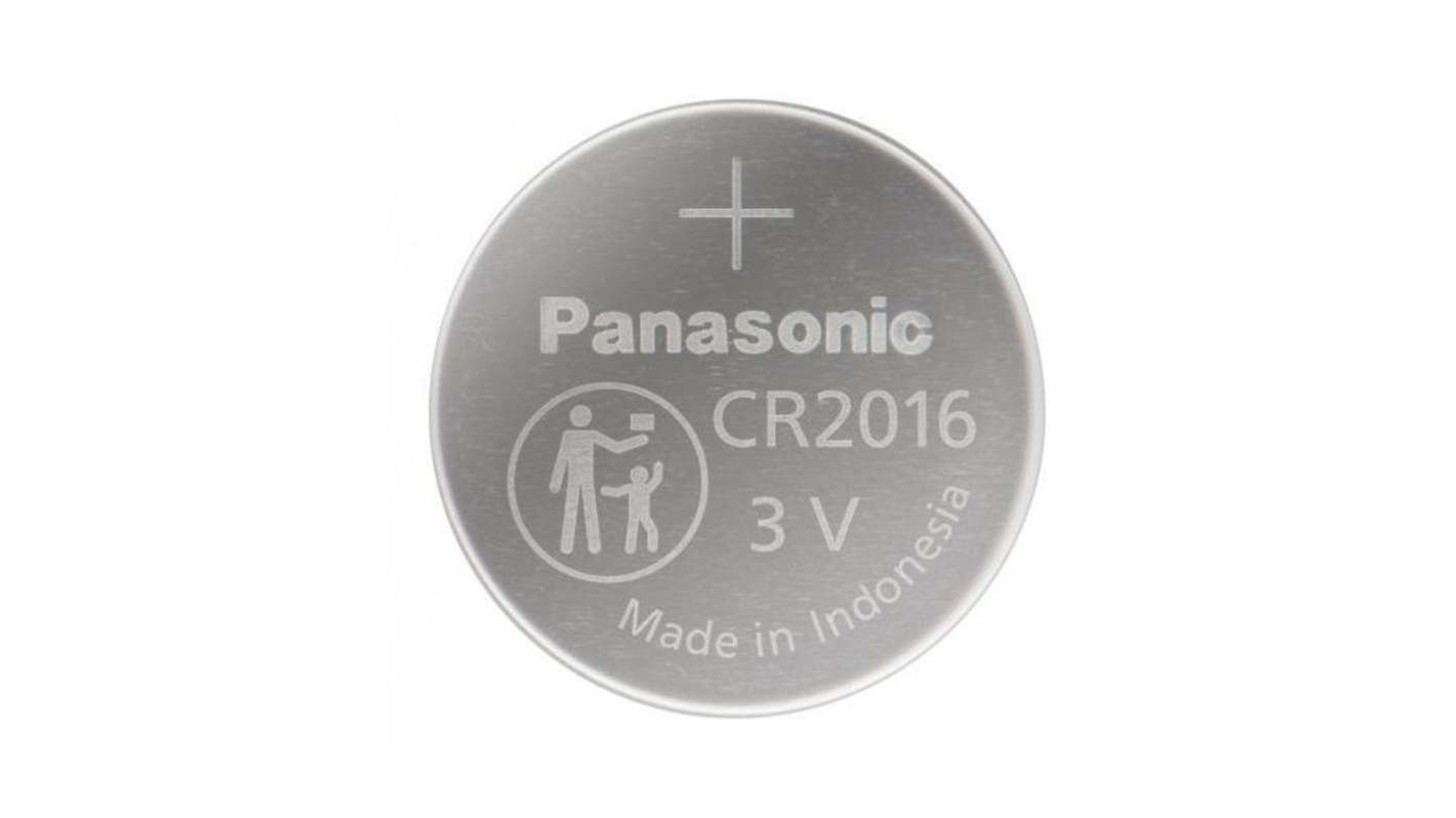 Panasonic CR2016 Button Battery, 3V, 20mm Diameter