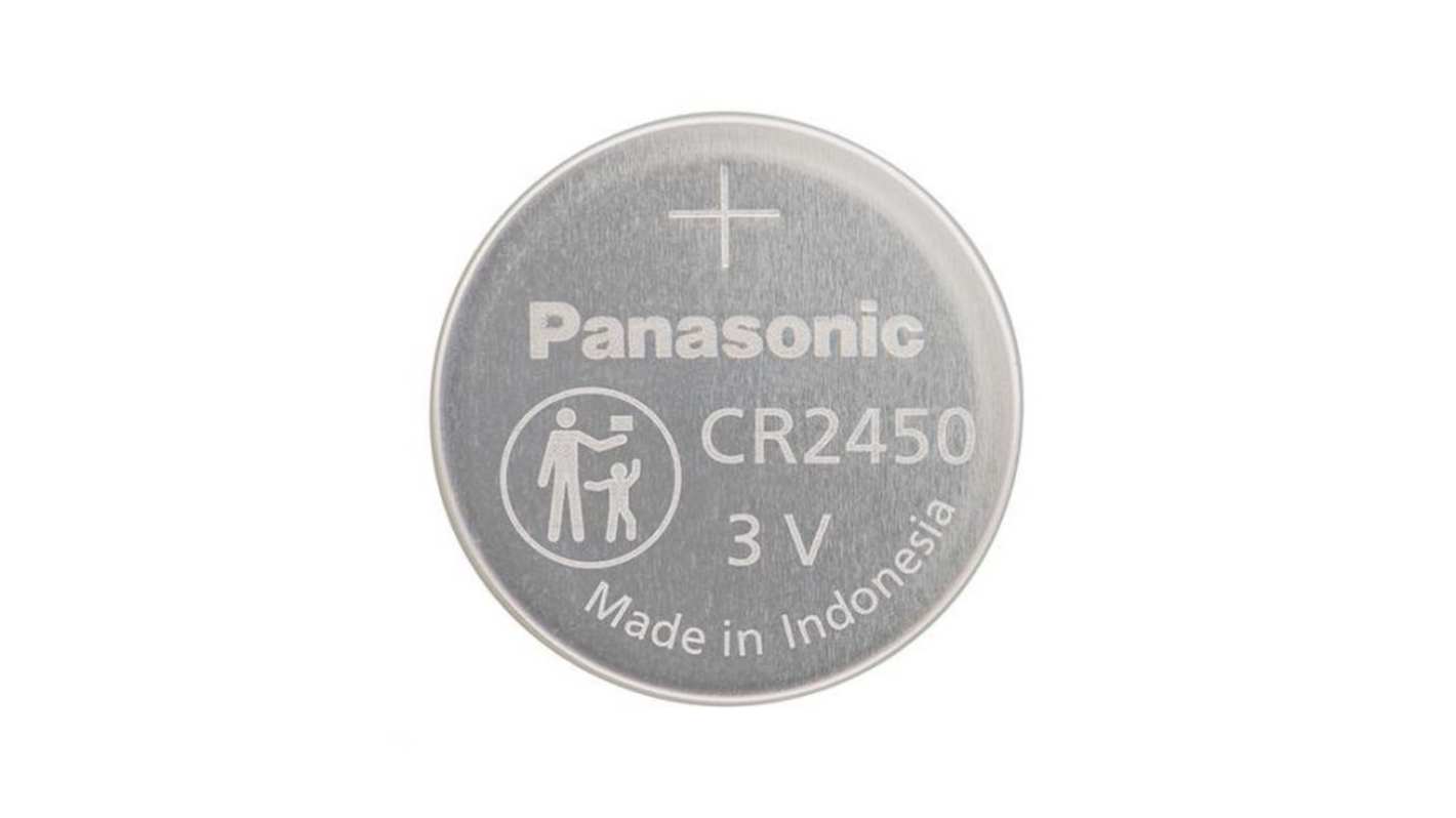 Batteria a bottone Panasonic CR2450, Litio, 3V, 620mAh, terminale Standard