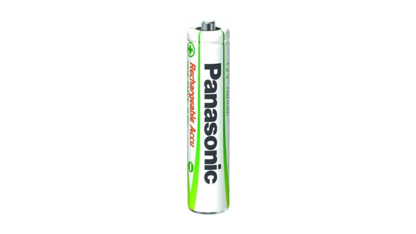 Panasonic Panasonic Accu Power AAA-Akku, NiMH, 1.2V, 750mAh HHR-4MVE/4BP, Standard-Anschluss