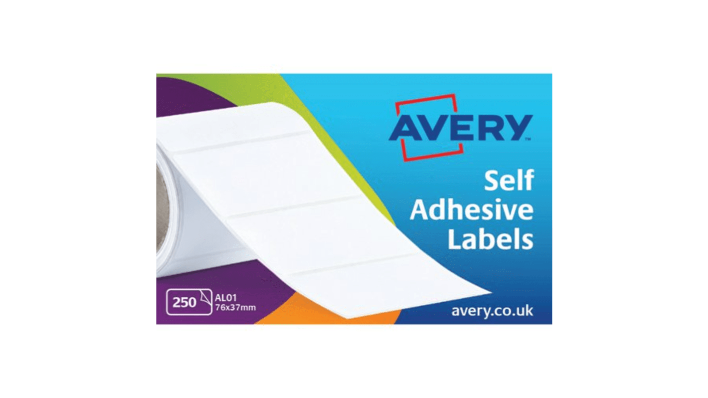 Avery ラベルシート 250EA枚入り White 76mm x 37mm