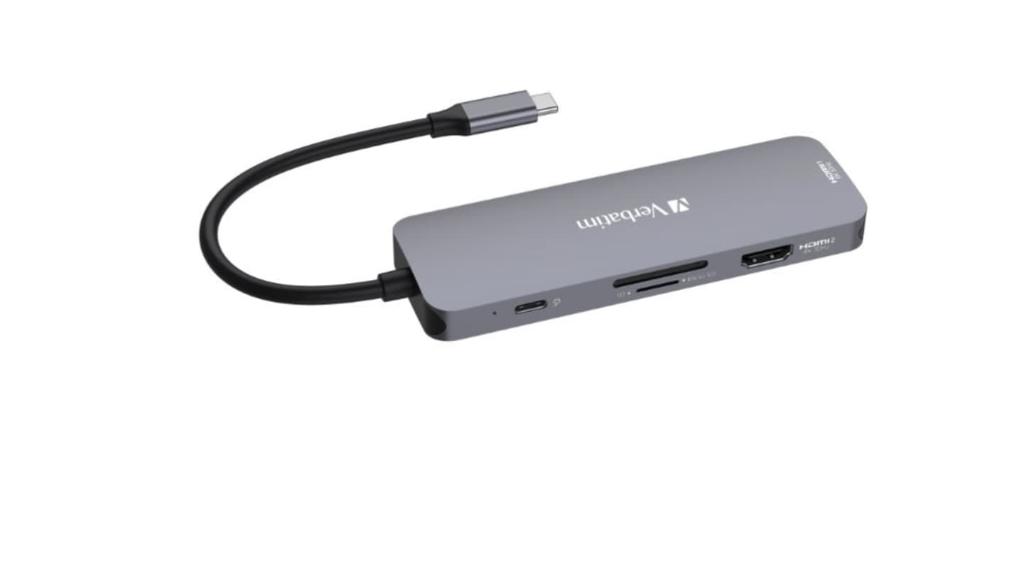 Verbatim 4 Port USB 3.2 USB A, USB C  Hub, USB Bus Powered, 121 x 40 x 13mm