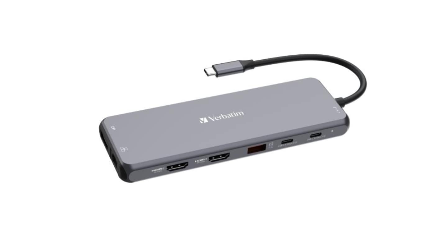 Verbatim 8 Port USB 3.2 USB A, USB C  Hub, USB Bus Powered, 160.2 x 55.4 x 15mm