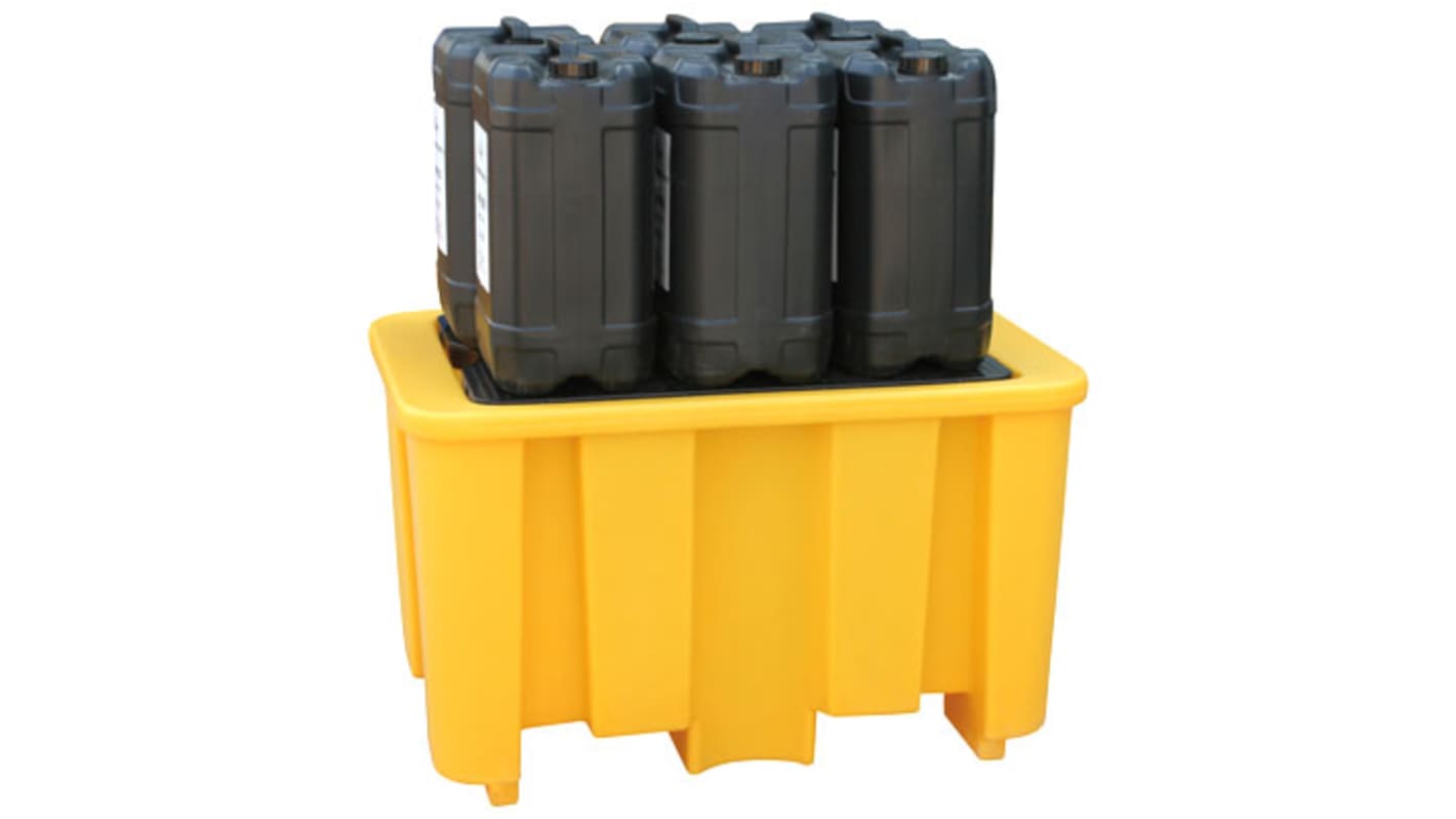 RS PRO Polyethylene Drum Pallet for Spill Control, 230L Capacity