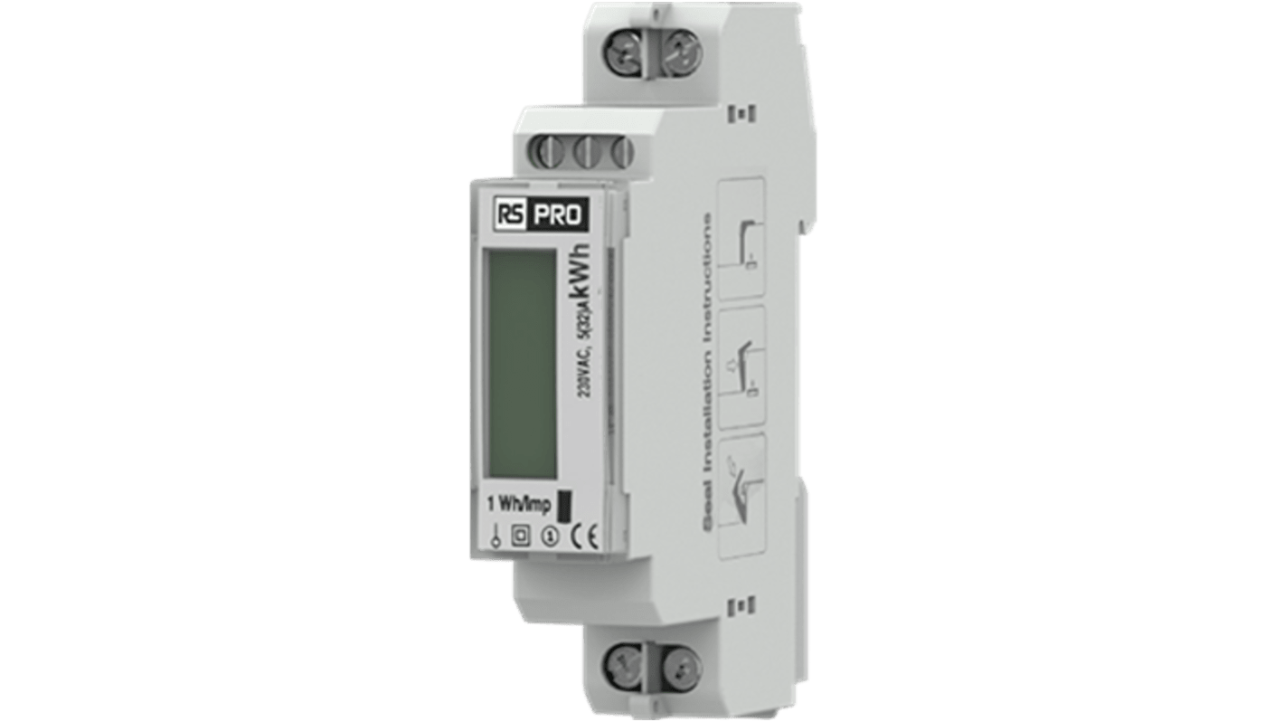 RS PRO 1 Phase LCD Energy Meter