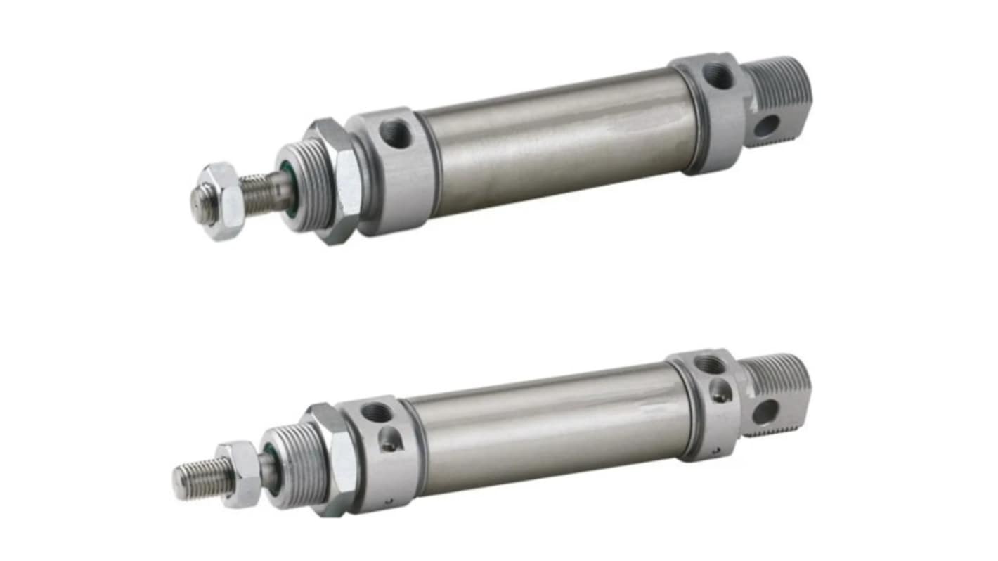 RS PRO Pneumatic Piston Rod Cylinder - 12mm Bore, 20mm Stroke, Double Acting