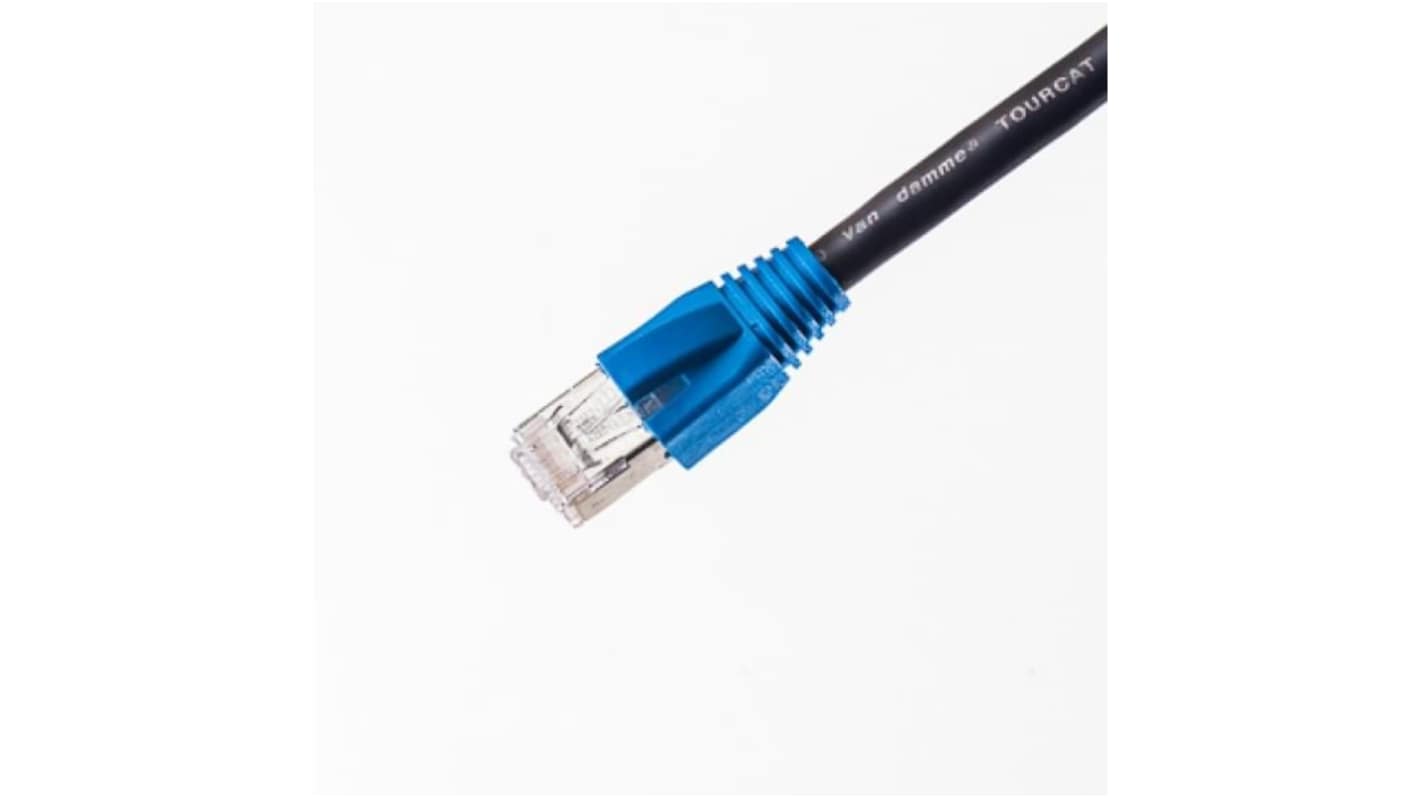 Van Damme104, 1m Cat6a, Black RJ45 to Male RJ45 Female, FTP, STP Shielded, Terminated