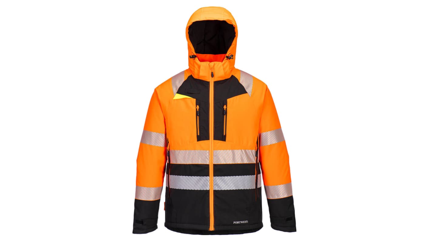 Portwest DX430O Black/Orange Unisex Hi Vis Jacket, L