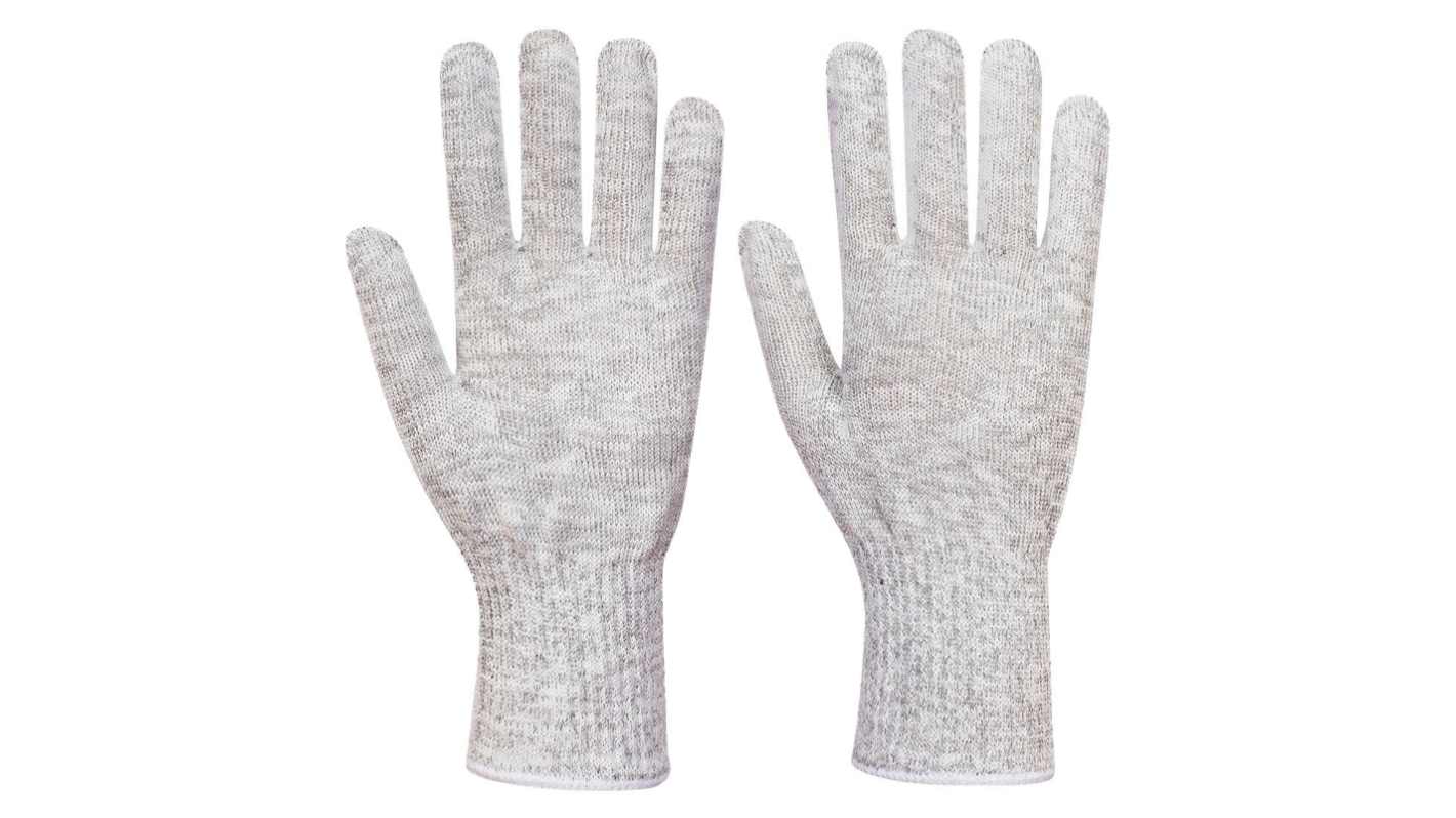 Portwest Hand Protection Grey HPPE, Polyester, Steel Fibre Cut Resistant Work Gloves, Size S