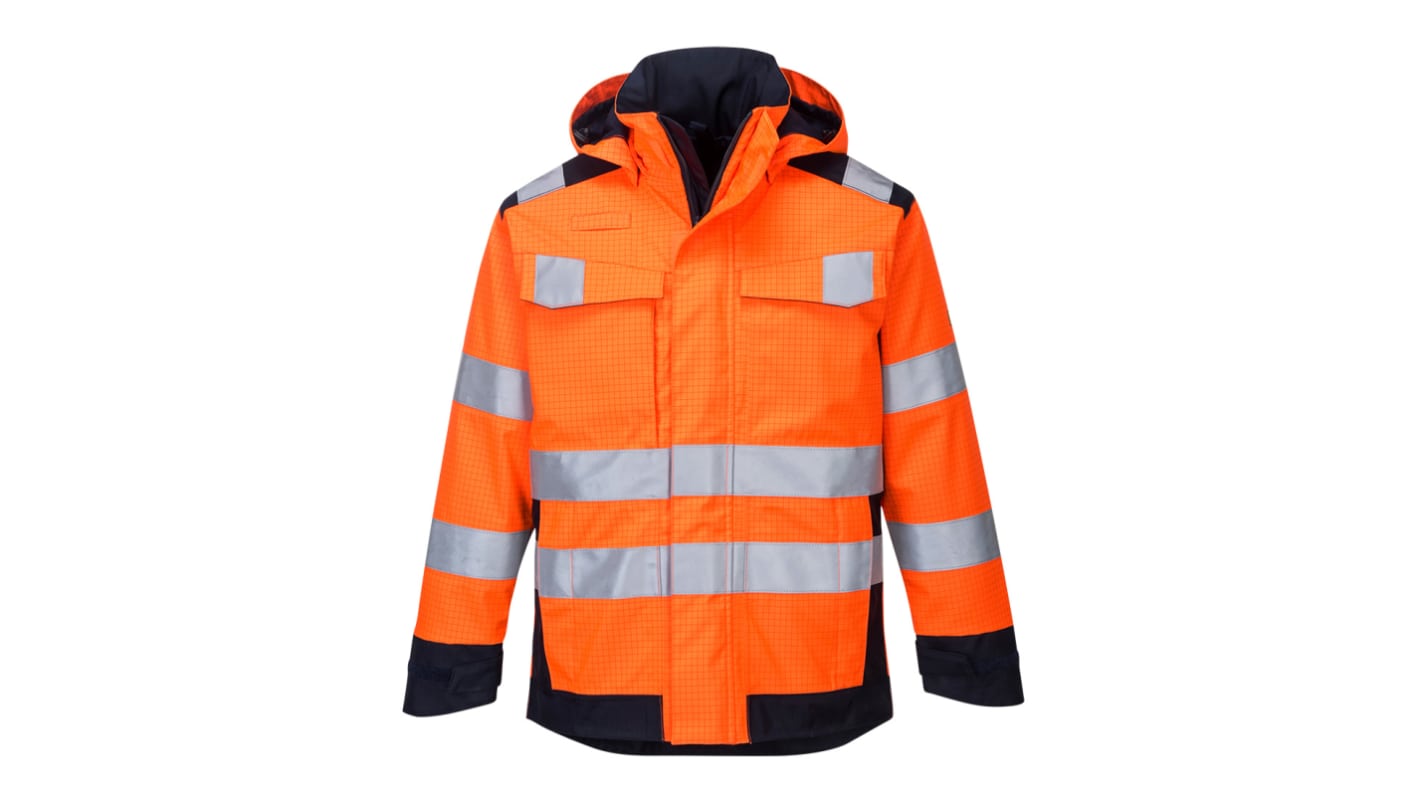 Portwest MV70 Orange/Navy, Breathable, Waterproof Jacket, XXXL