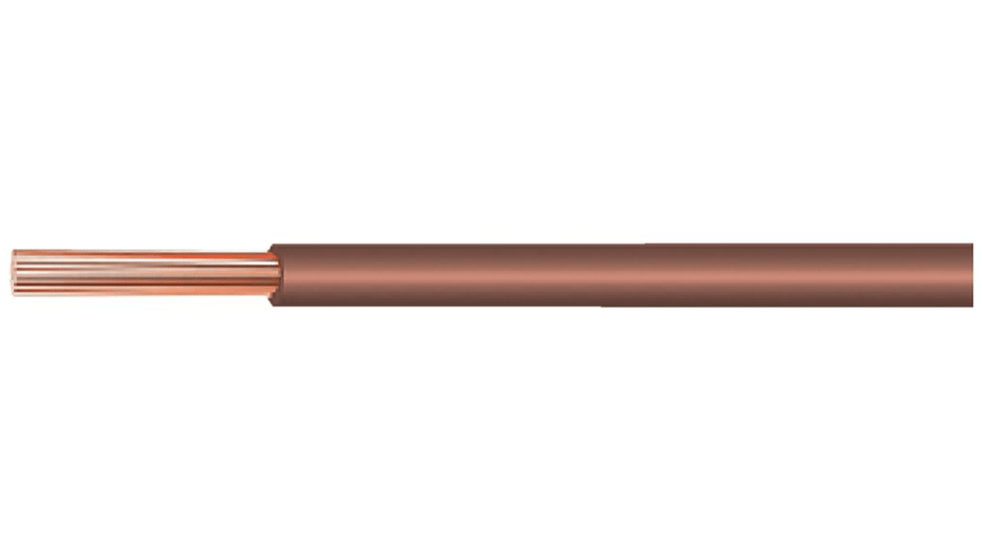 Helukabel H05V-K Series Brown 1 Hook Up Wire, 18, 100m, PVC Insulation, 29116