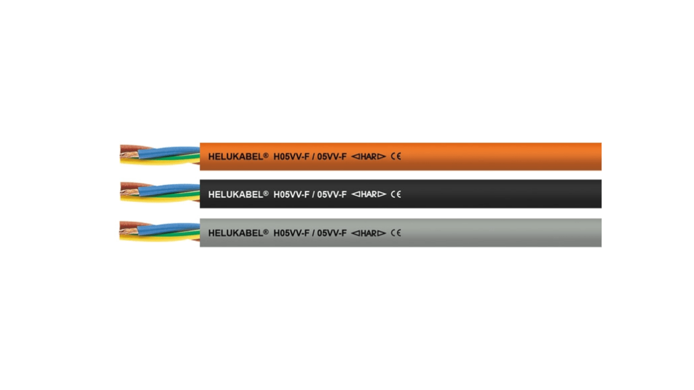 Helukabel H05VV-F Series Black 1 Hook Up Wire, 18, PVC Insulation, 29460