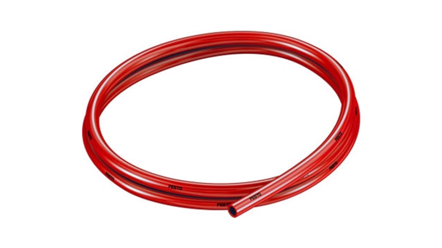 Festo PUN TPE, Hose Pipe, 5.7mm ID, 8mm OD, Red