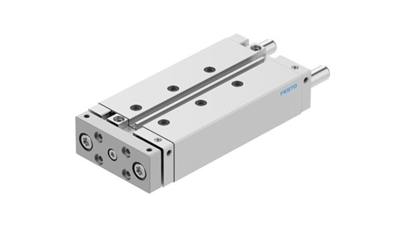 Festo Pneumatic Guided Cylinder - DFM-20-100-B-PPV-A-GF, 20mm Bore, 100mm Stroke, DFM Series, Double Acting