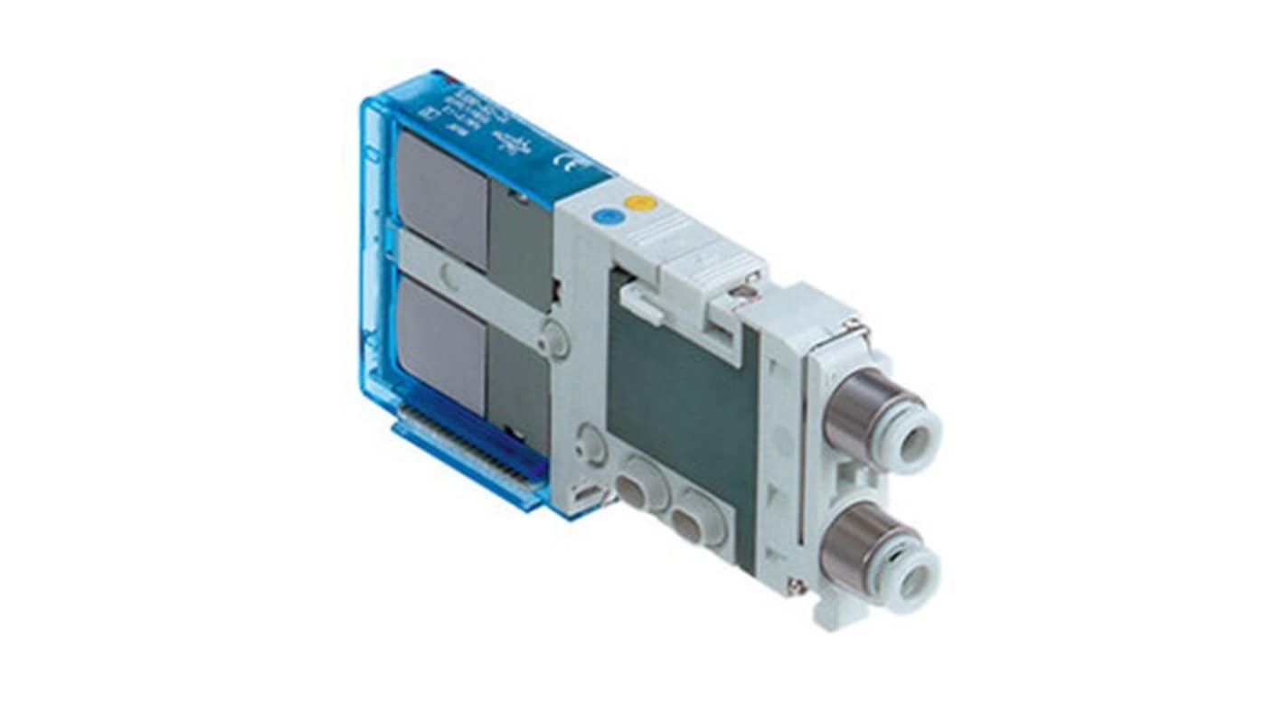 SMC 3 Position Closed Center Pneumatic Solenoid Valve - Solenoid One-Touch Fitting 4 mm SJ2000 Series 24V dc