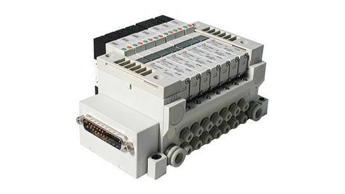 SMC VQ1000 series 12 station One-Touch Fitting 4 mm D-Sub Manifold, VV5Q11-12C4FU0-Q