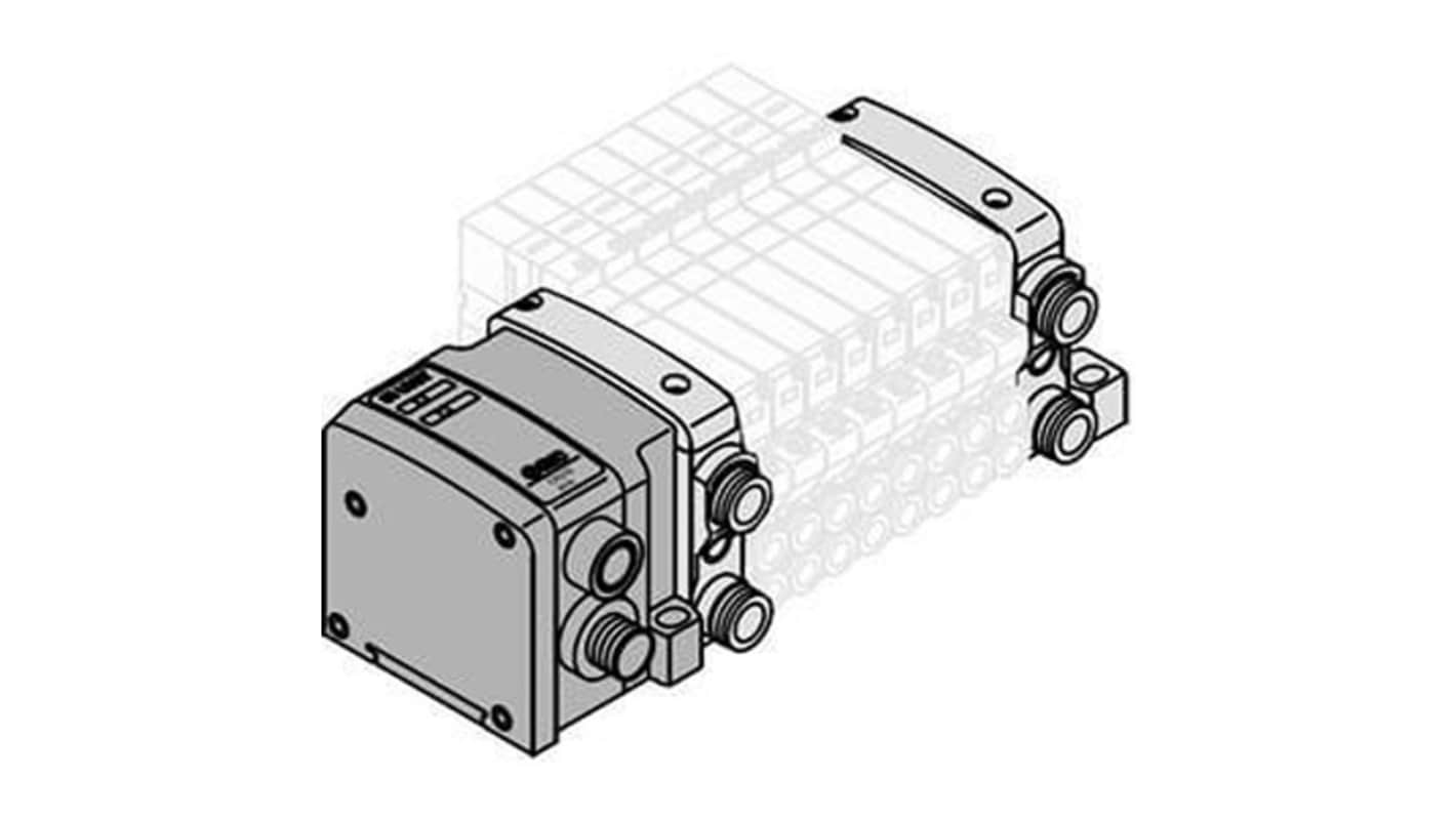 SMC VQC2000 series 8 station One-touch Fitting 8 mm Manifold Base, VV5QC21-08C8SD0