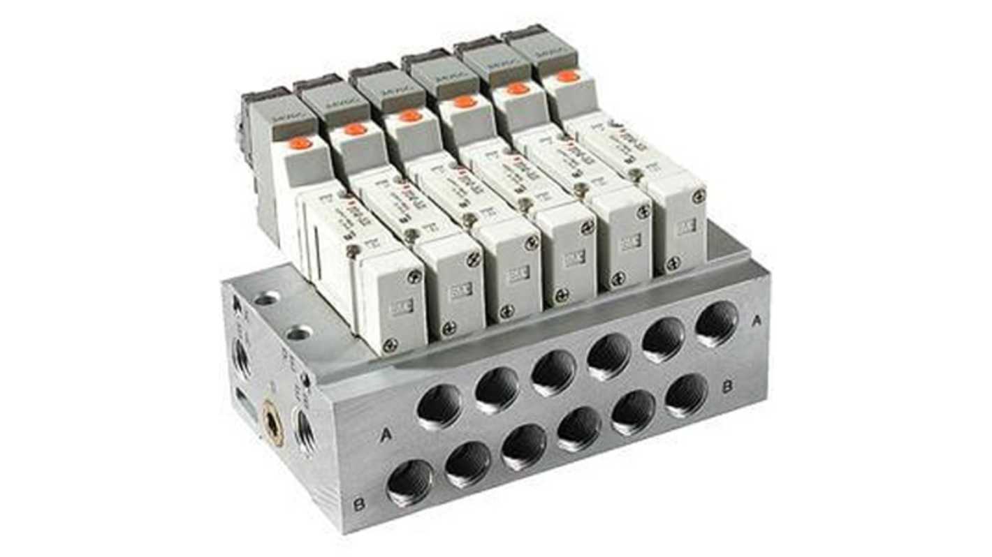 SMC SY3000 series 8 station Manifold Base, SS5Y3-20-08-00F-Q
