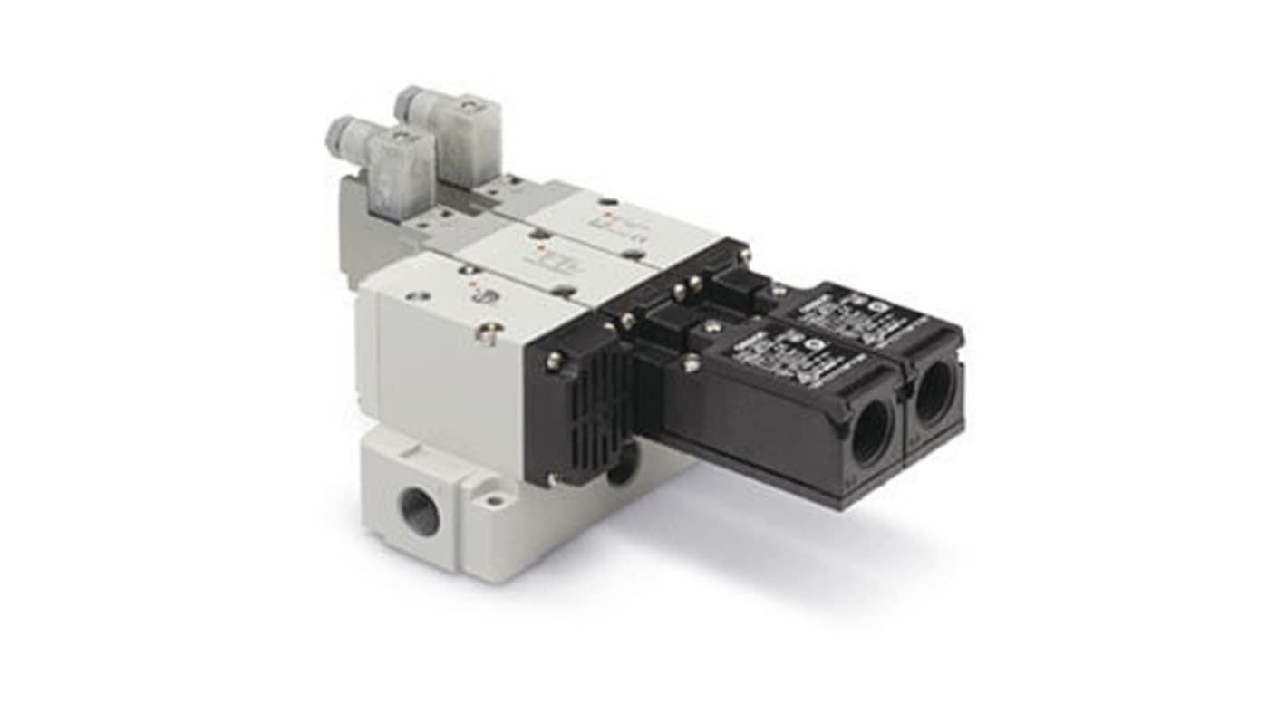 SMC Air Operated Pneumatic Solenoid Valve - Solenoid/Air G 3/8 VP500 Series 24V dc
