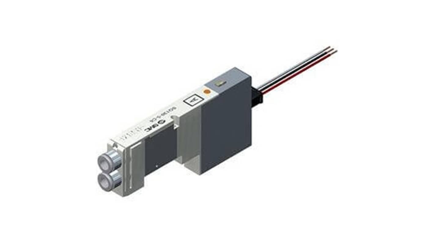 SMC 2 Position Double Solenoid Pneumatic Solenoid Valve - Solenoid One-Touch Fitting 6 mm SQ1000 Series 24V dc