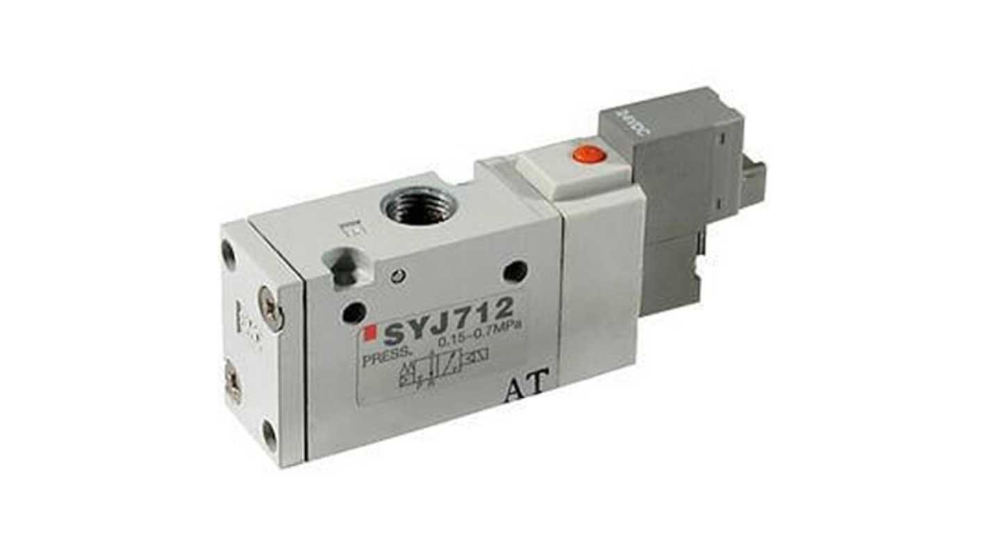 SMC 2 Position Single Solenoid Pneumatic Solenoid Valve - Solenoid SYJ5000 Series 24V dc
