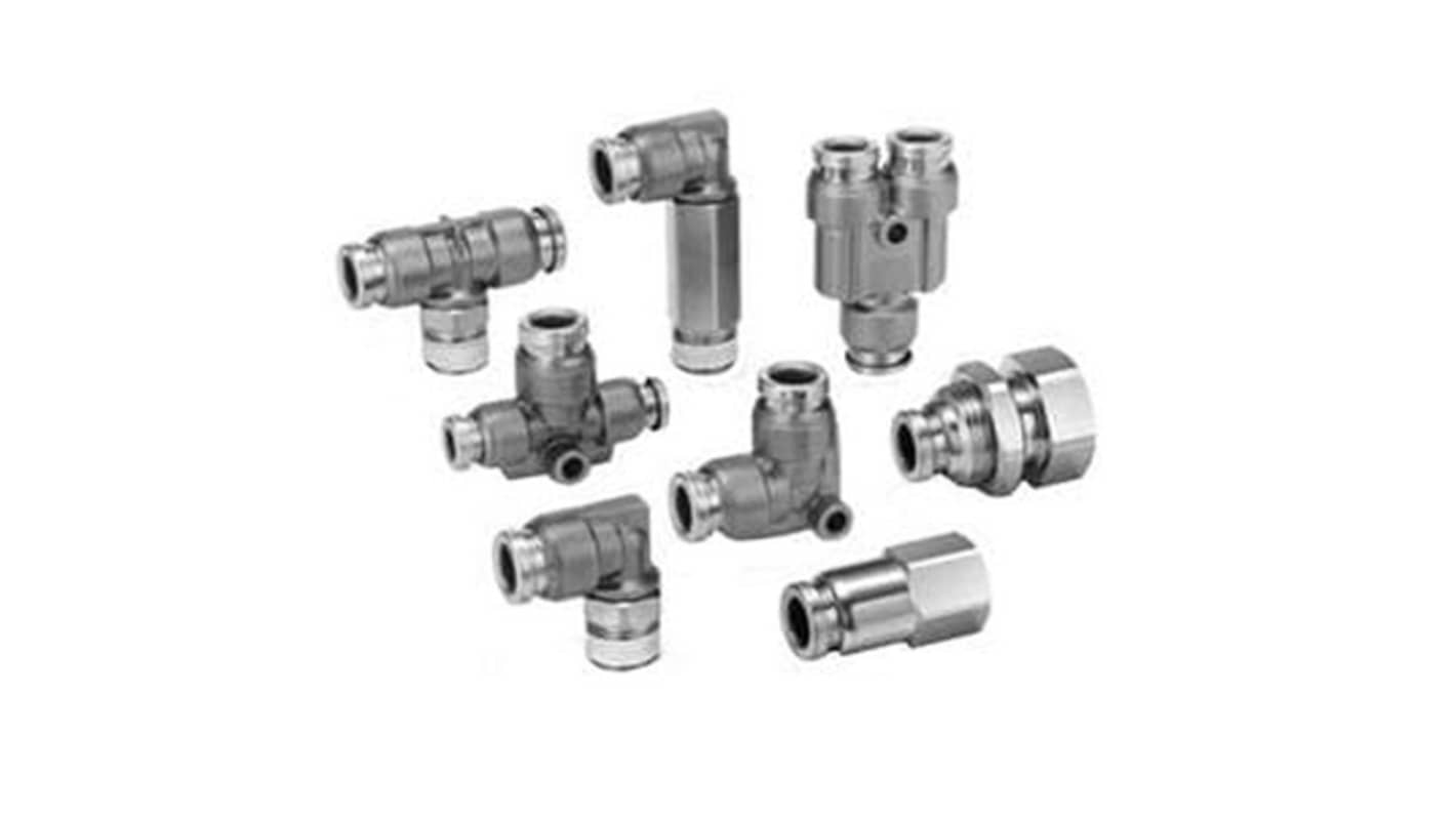 SMC KQB Series Elbow Fitting, 8 mm to G 1/4 Male, Threaded-to-Tube Connection Style, KQB2L08-G02-F