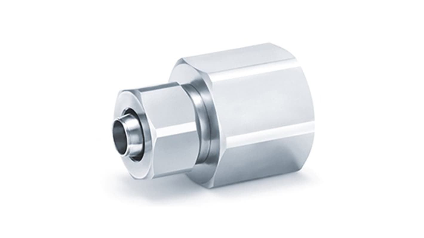 SMC KFG Series Straight Fitting, 6 mm to Rc 1/4, Threaded-to-Tube Connection Style, KFG2F0604-02