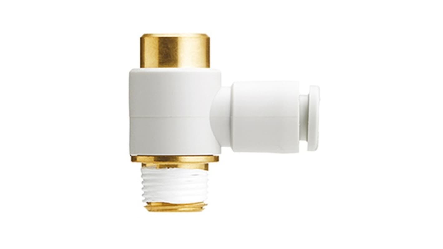 SMC KQ2 Series Elbow Fitting, 6 mm to M5 Male, Threaded-to-Tube Connection Style, KQ2VS06-M5A