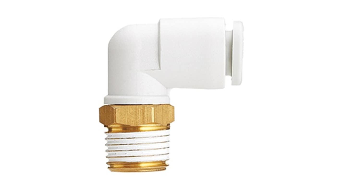 SMC KQ2L Series Elbow Fitting, 12 mm to R 1/2, Threaded-to-Tube Connection Style, KQ2L12-04A