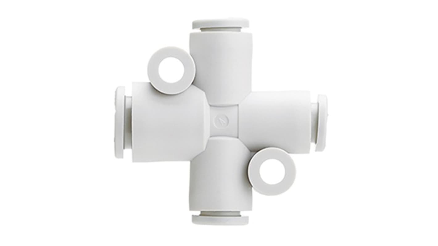 SMC KQ2TY Series Cross Tube-to-Tube Adaptor, 6 mm to 8 mm, Tube-to-Tube Connection Style, KQ2TY06-08A
